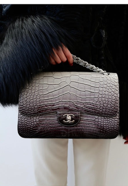 Double Flap Jumbo Ombre Grey Exotic