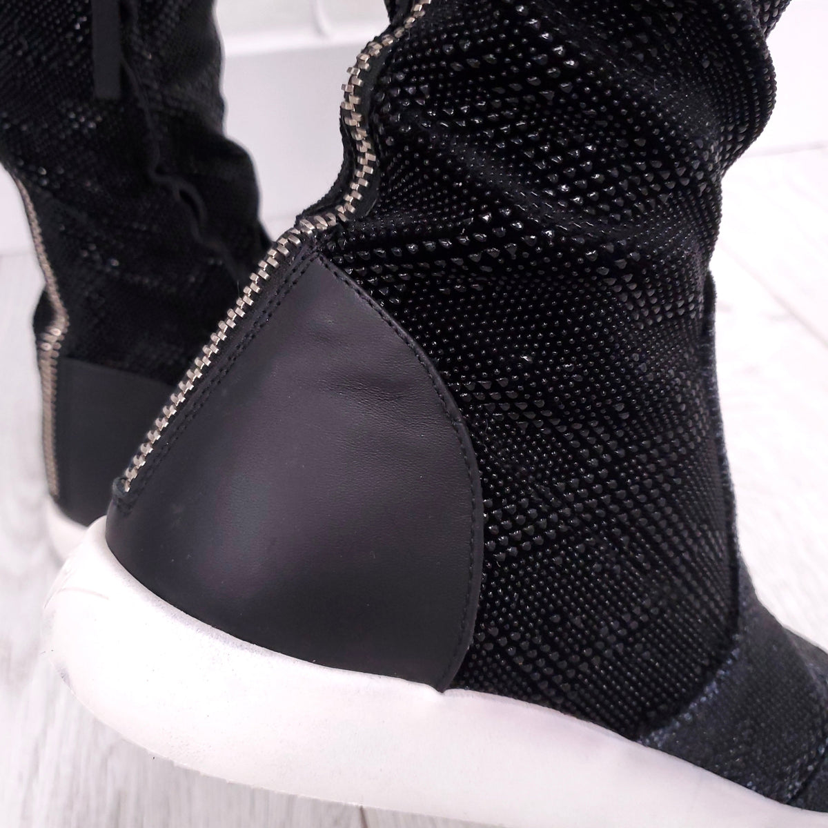 GIUSEPPE ZANOTTI TEXTURED RUNNING SHOE BOOTIES ($1195) - SIZE 39