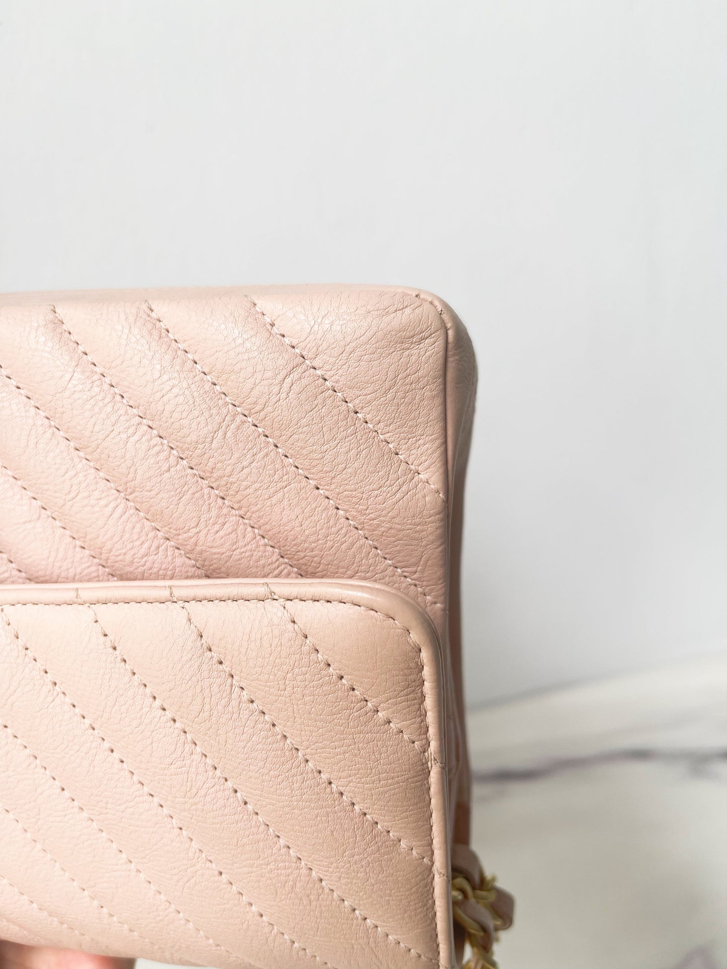 Chanel 17C Classic Chevron Calfskin Light Pink