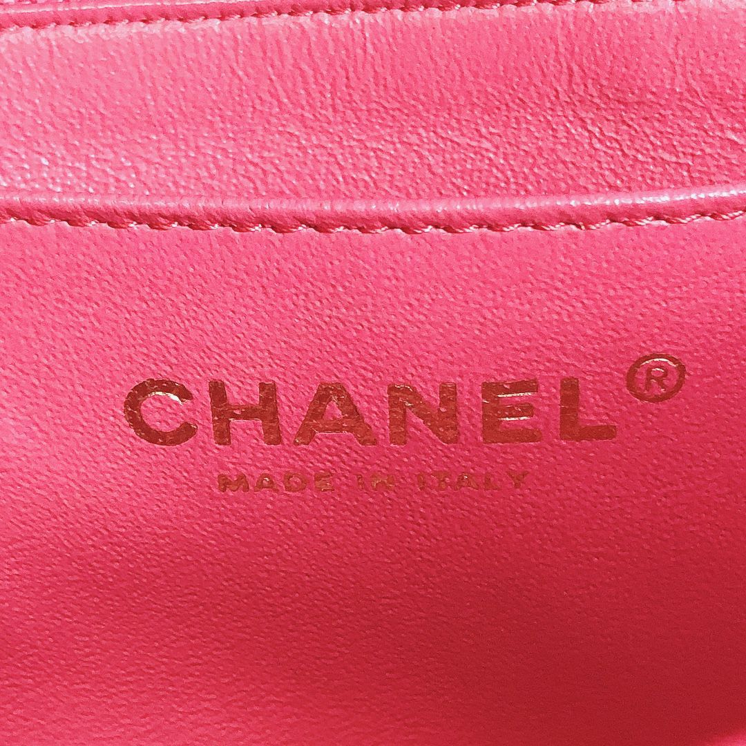 Mini Rectangle Lambskin Red GHW