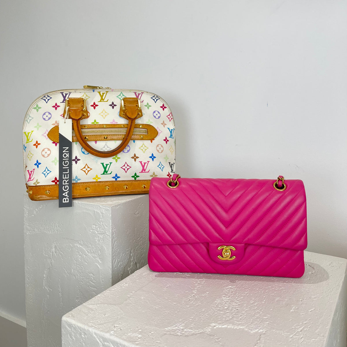 Classic Chevron Flap Medium Lambskin Pink GHW