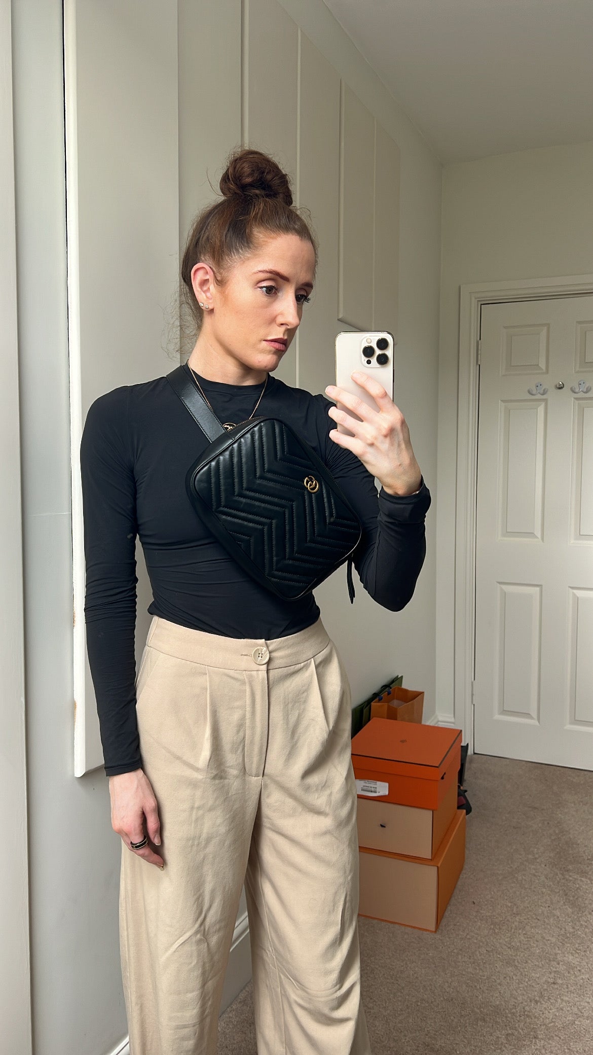 Gucci GG Black Marmont Belt Bag