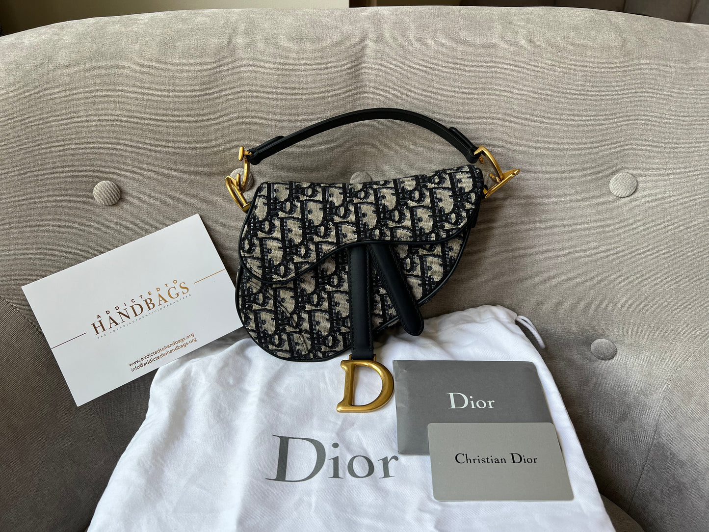 Christian Dior Mini Saddle Bag Oblique Jacquard