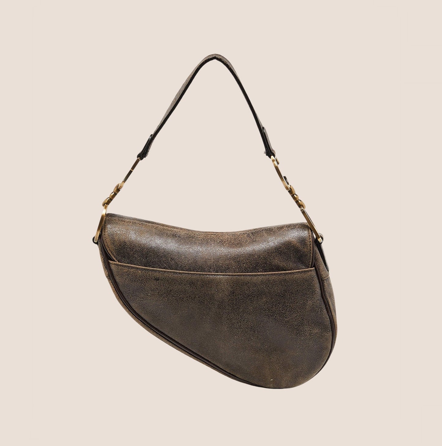 CHRISTIAN DIOR 2001 BROWN LEATHER SADDLE BAG