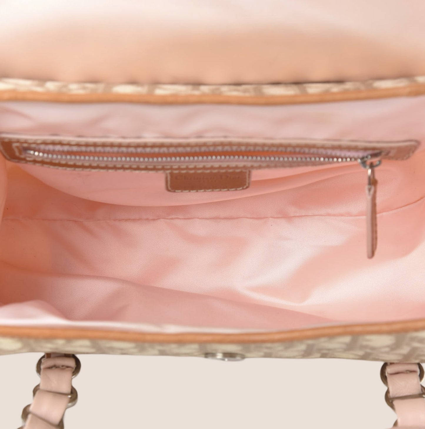 CHRISTIAN DIOR 2007 PINK & BEIGE ROMANTIQUE SHOULDER BAG
