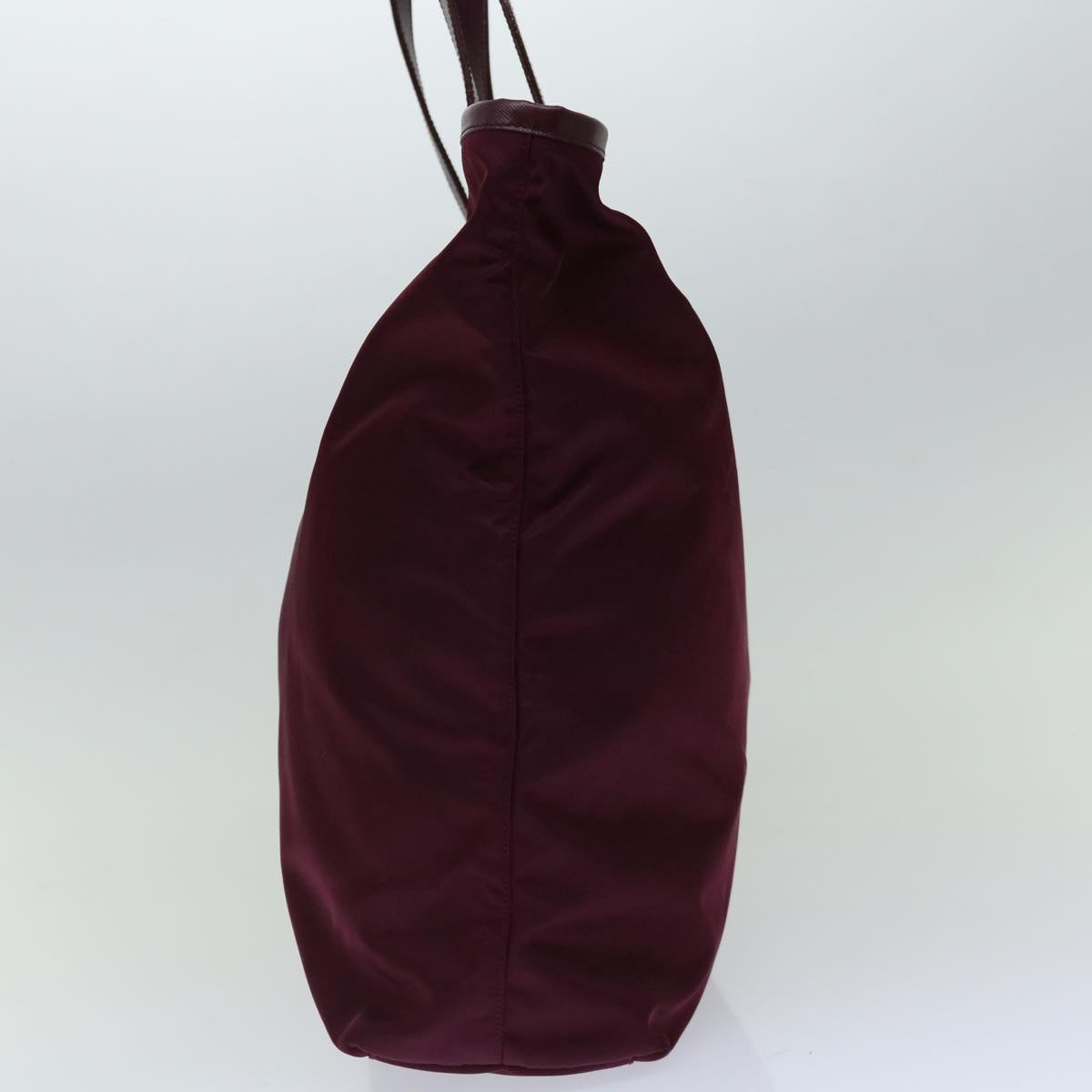 PRADA Tote Bag Nylon Wine Red Auth ki4335