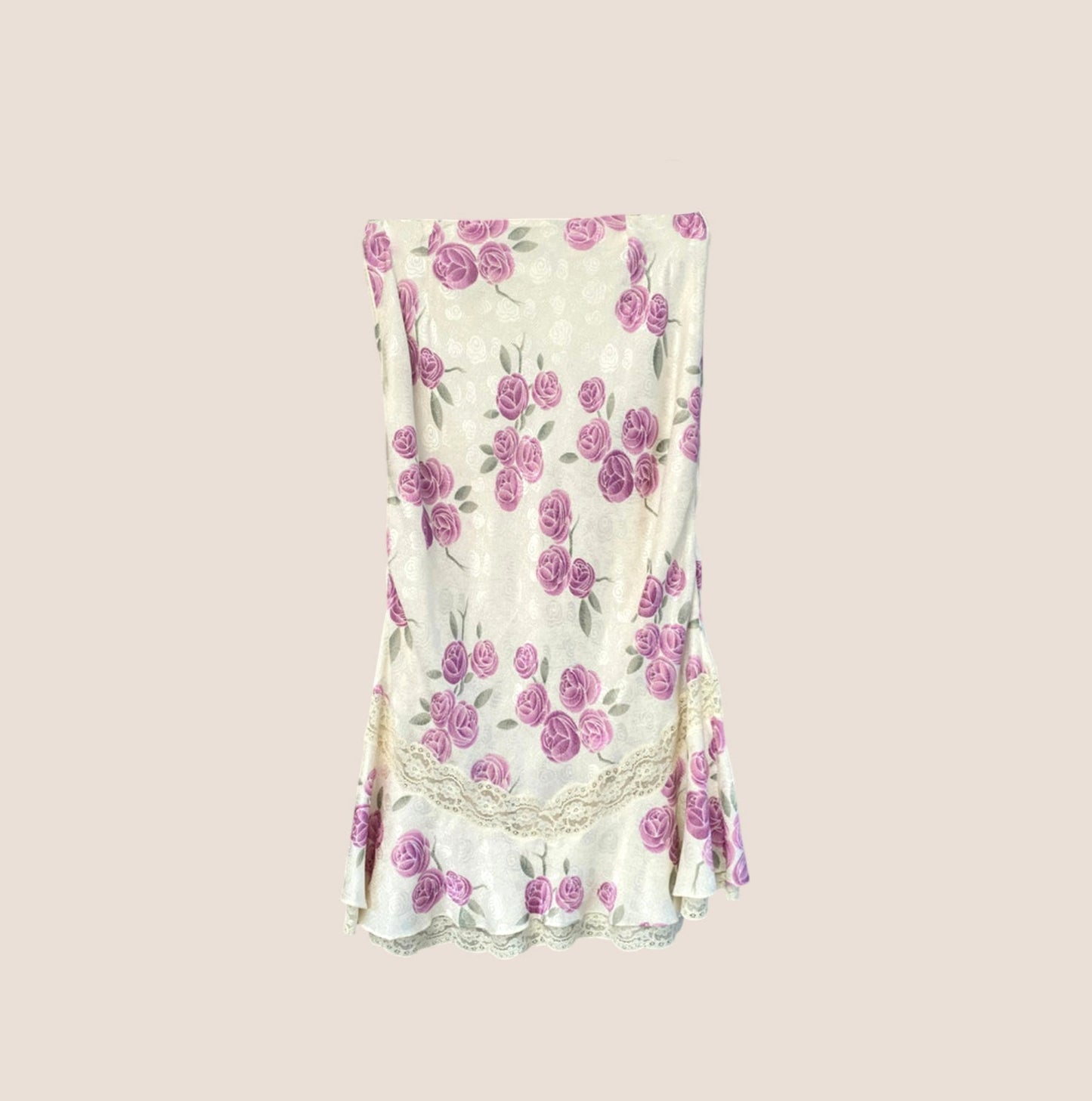 CHRISTIAN DIOR 2009 FLOWER RUFFLE SILK MIDI SKIRT