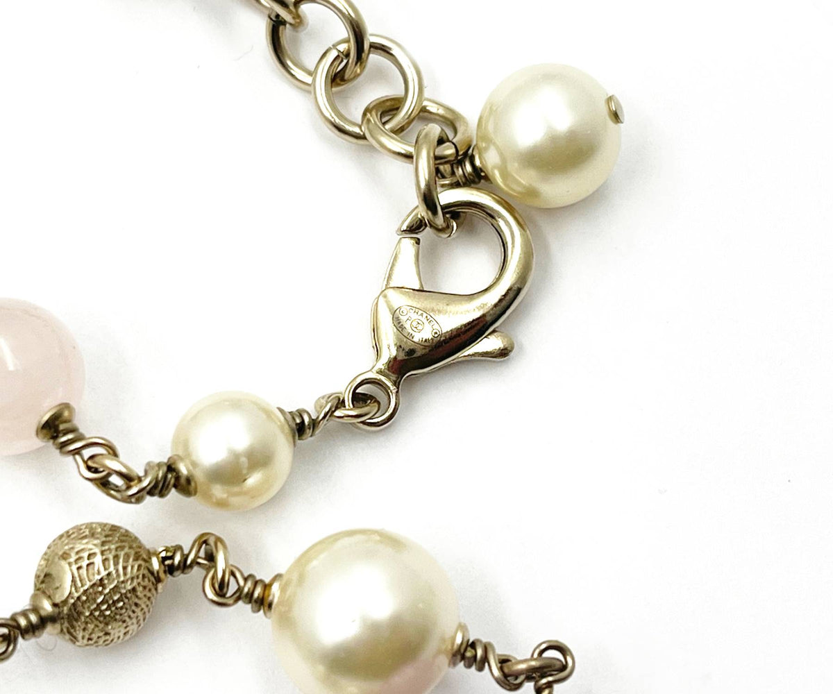 Top Quality Chanel Light Gold CC Starfish Lavender Stone Pearl Necklace