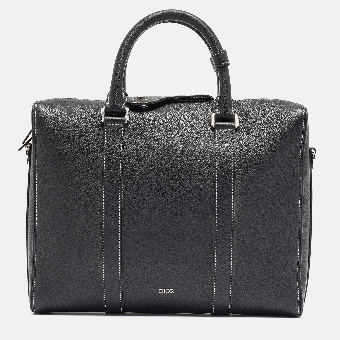 DIOR Black Leather Lingot Briefcase Bag