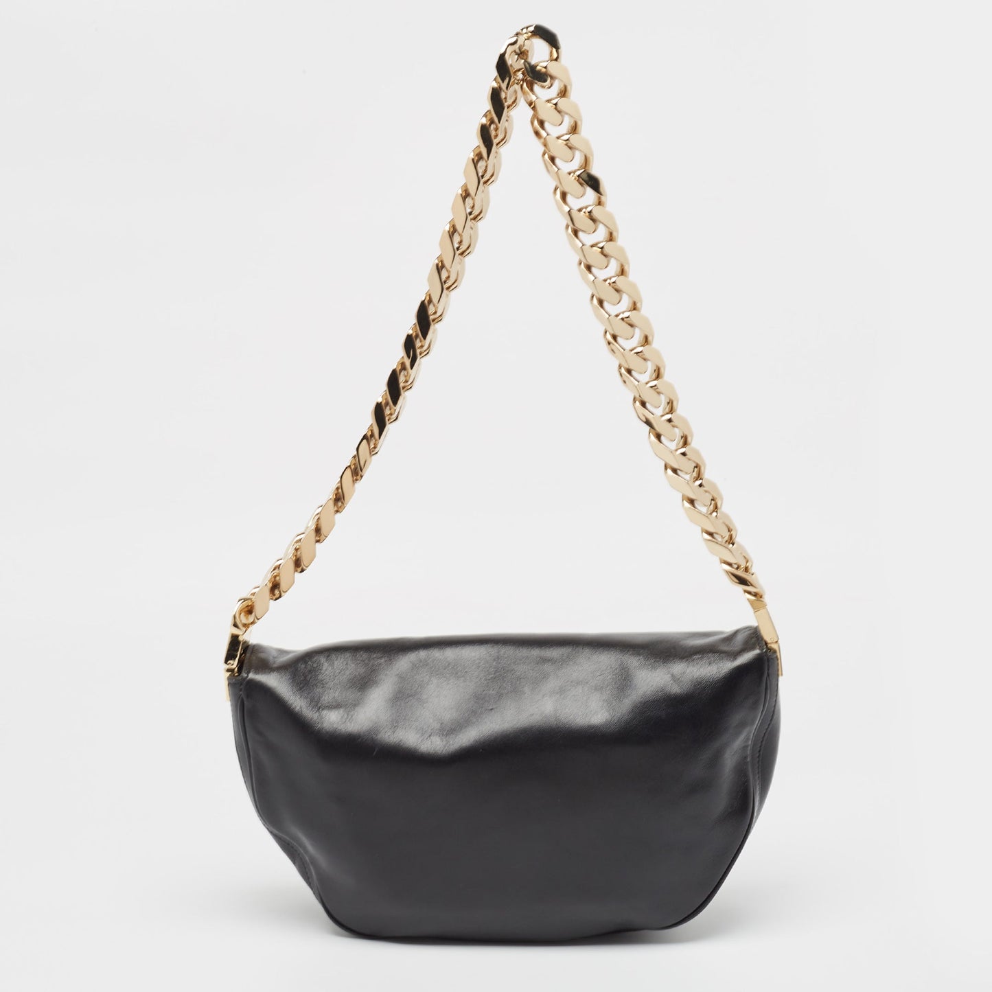 BURBERRY Black Soft Leather Medium Olympia Bag