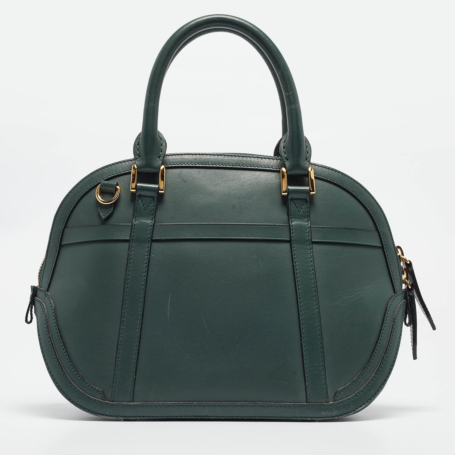 BURBERRY Green Leather Orchard Bowler Bag