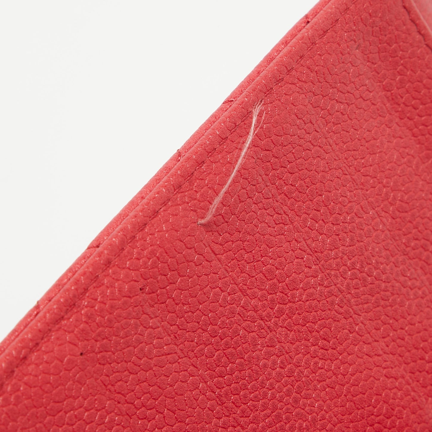 CHANEL Red Quilted Caviar Leather Classic L Flap Wallet
