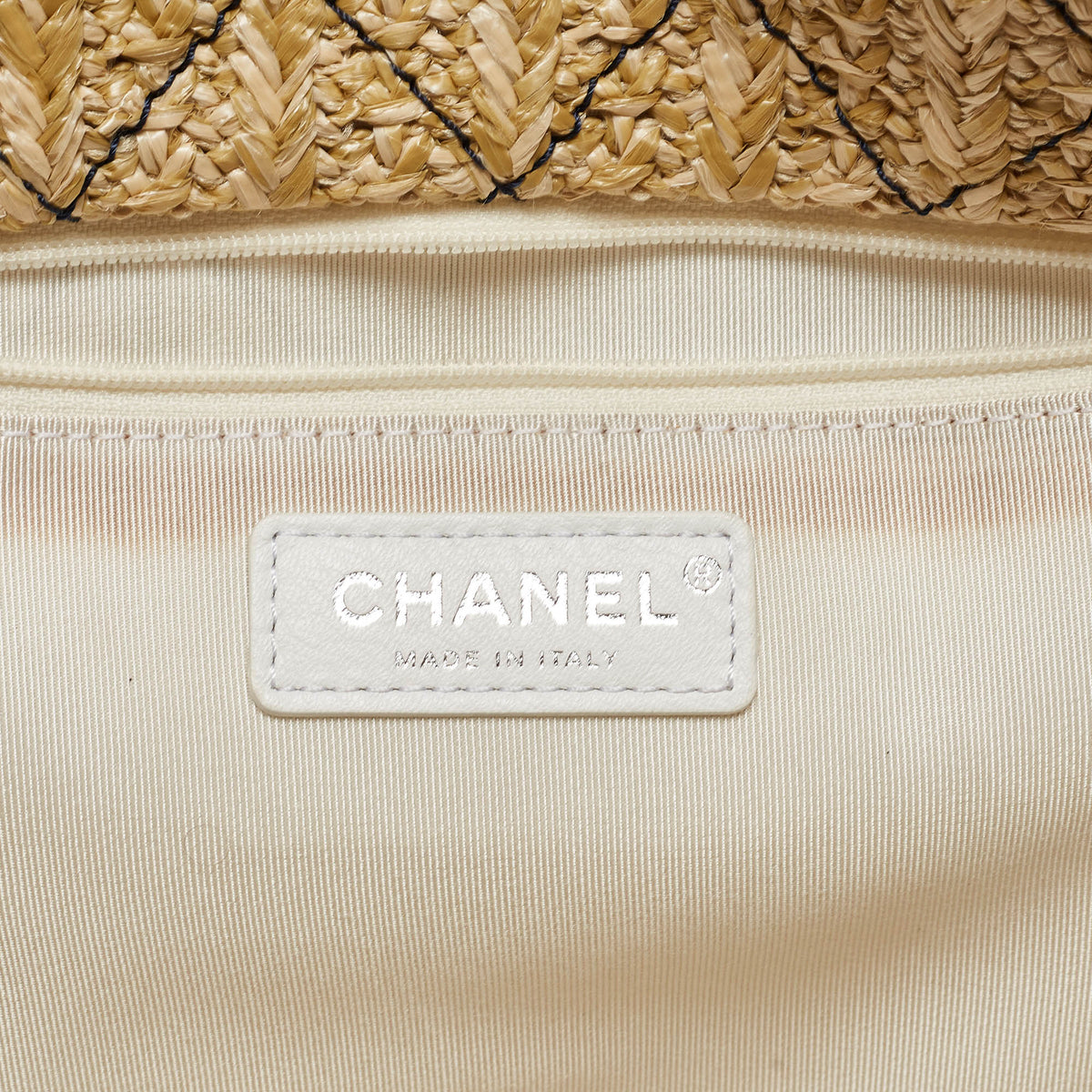 CHANEL Navy Blue PVC and Denim 31 Shopping Bag