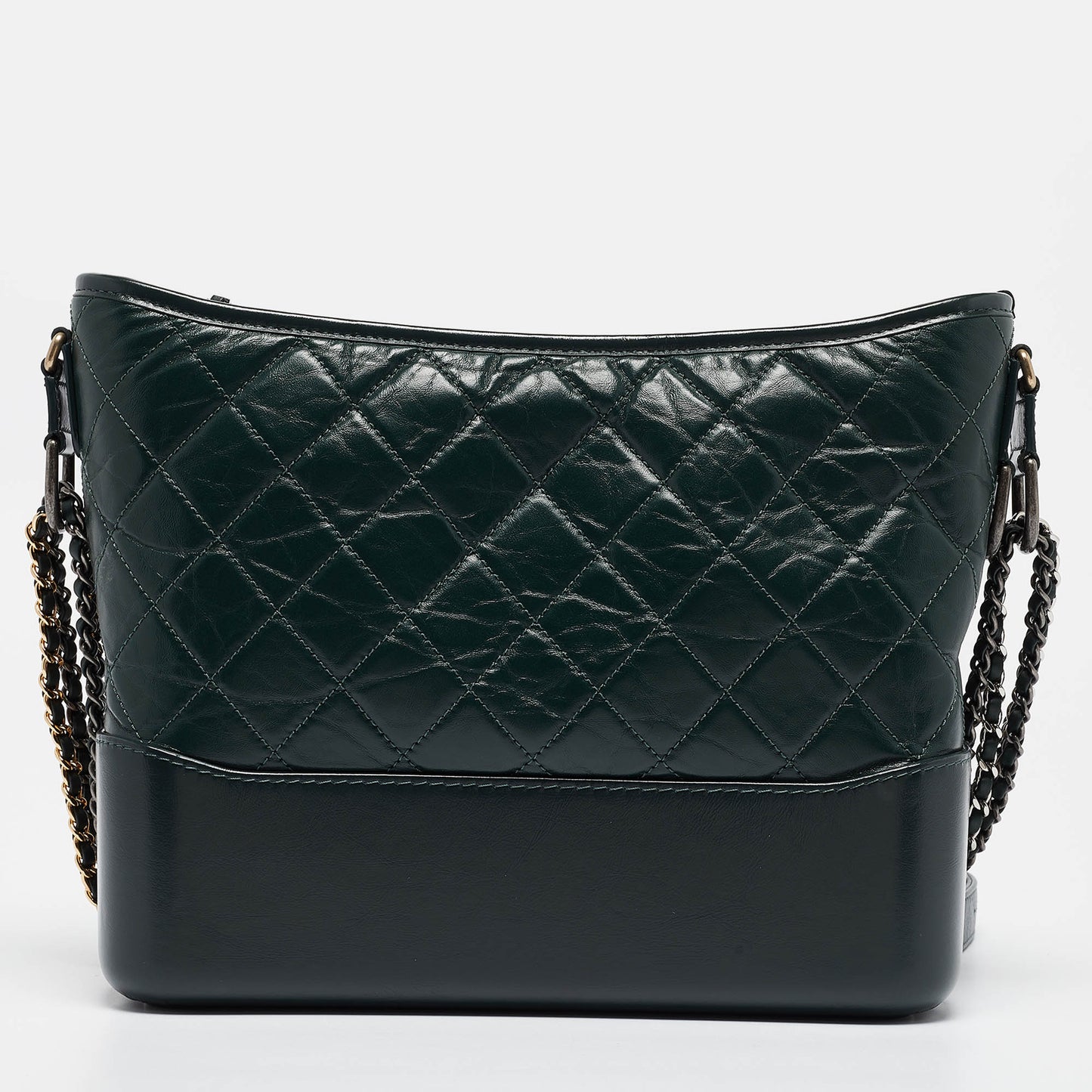 CHANEL Green Quilted Aged Leather Medium Gabrielle Hobo