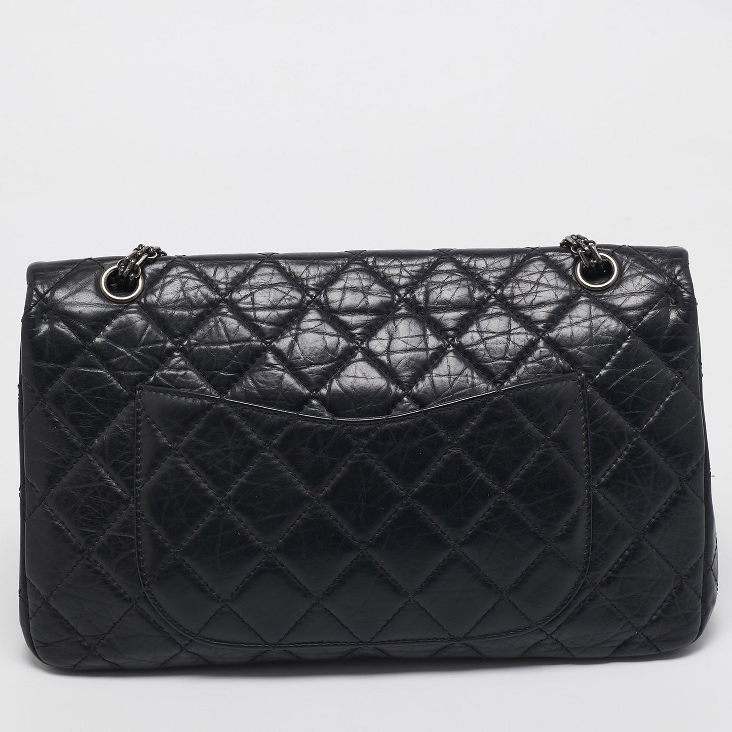 CHANEL Black Quilted Aged Leather Reissue 2.55 Classic 227 Flap Bag