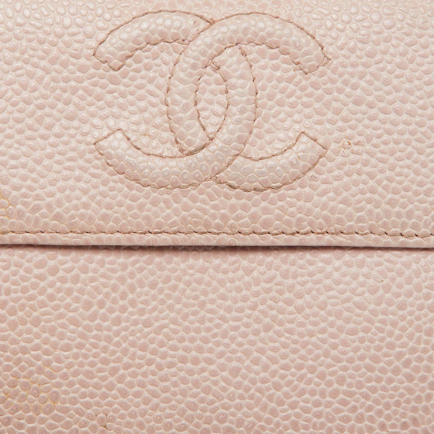 CHANEL Pink Caviar Leather CC Compact Wallet