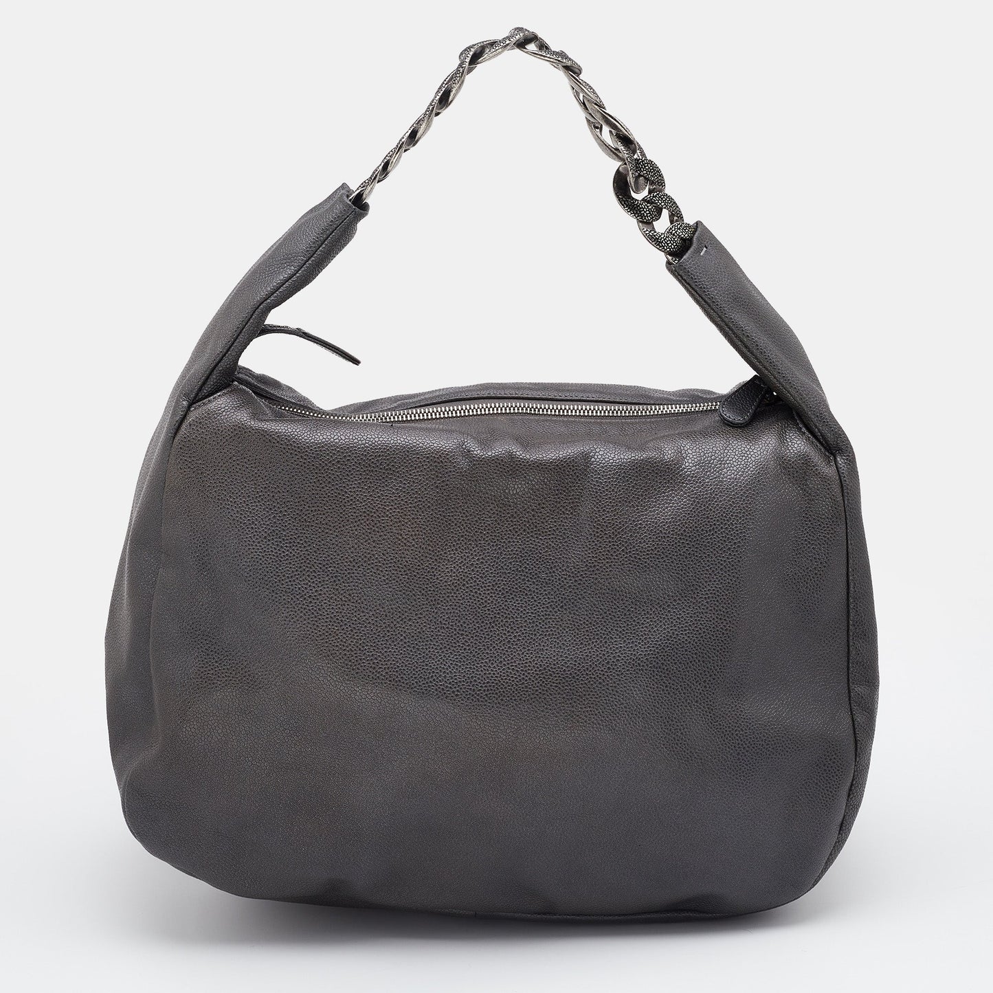 CHANEL Grey Caviar Leather 31 Hobo