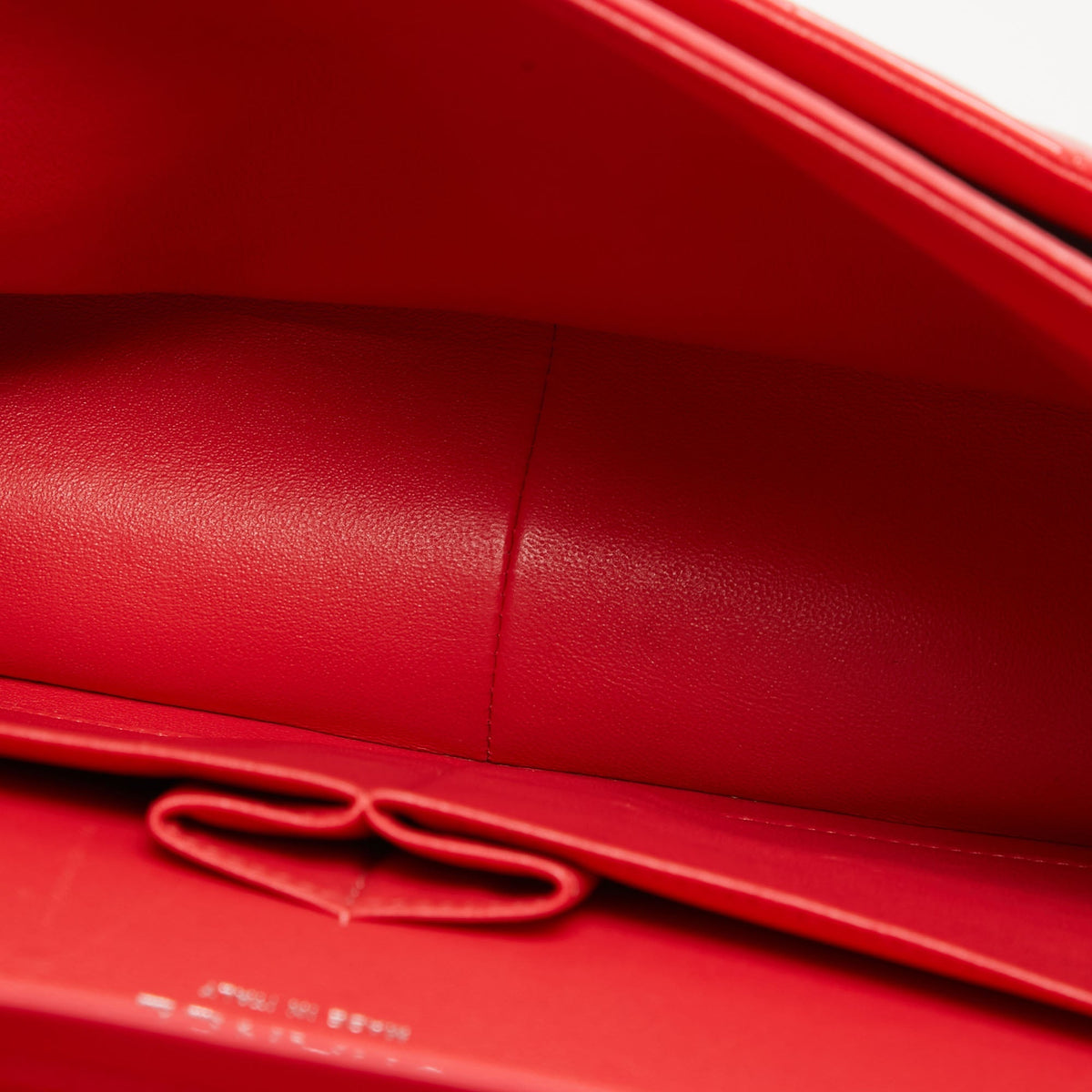 CHANEL Red Quilted Patent Leather Jumbo Classic Double Flap Bag