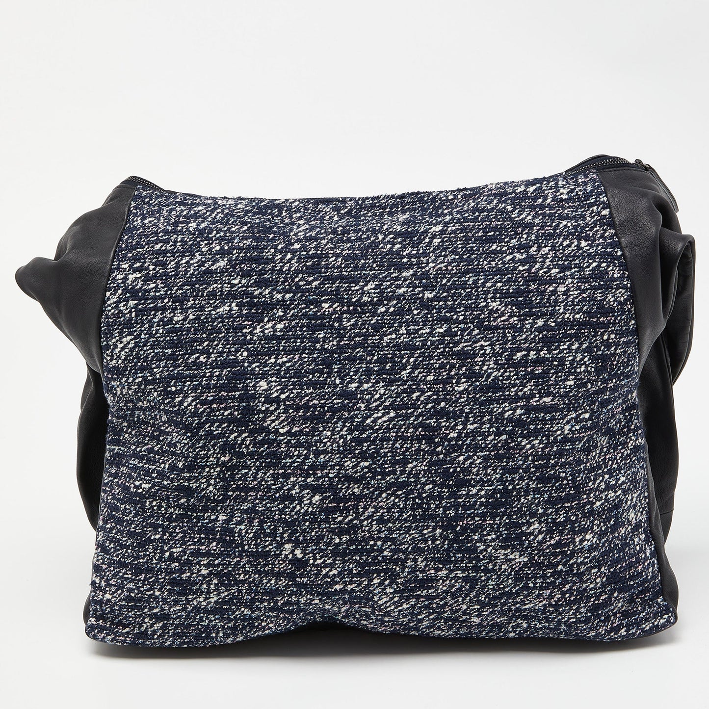 CHANEL Blue/Black Tweed and Leather Large Girl Bag