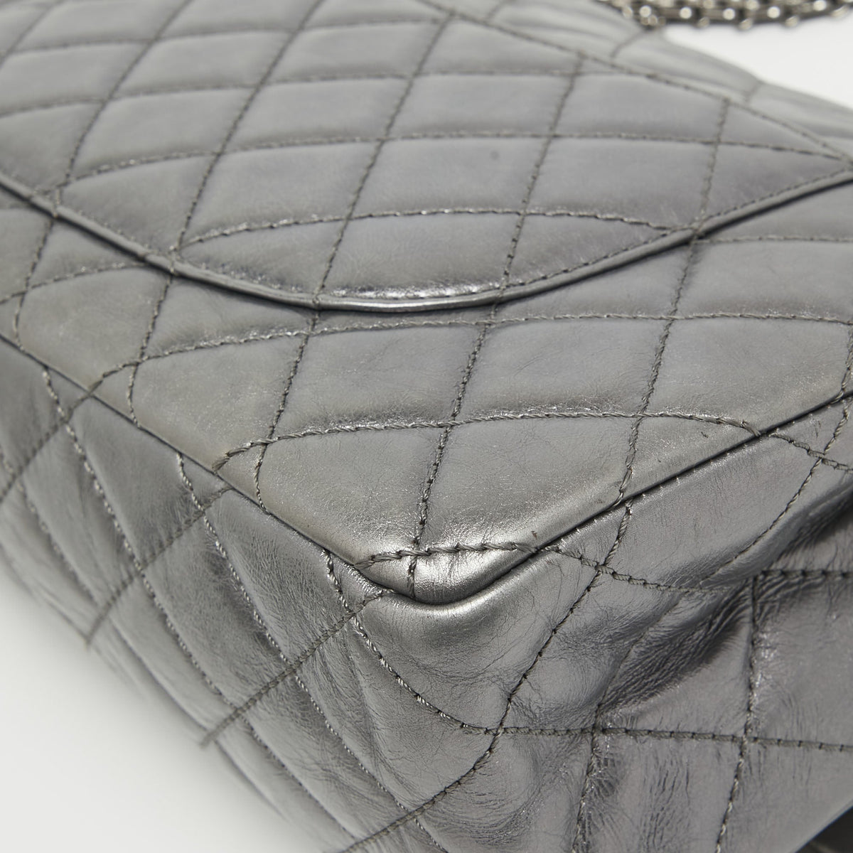 CHANEL Metallic Grey Quilted Leather 226 Reissue 2.55 Flap Bag