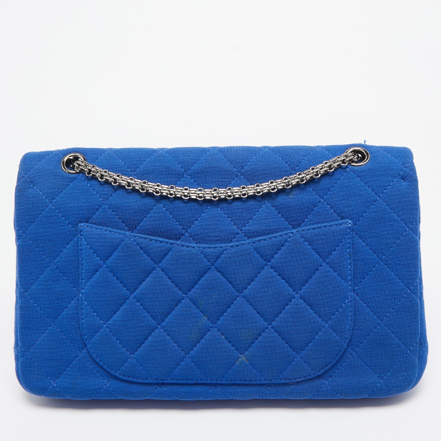 CHANEL Blue Jersey Classic 227 Reissue 2.55 Flap Bag