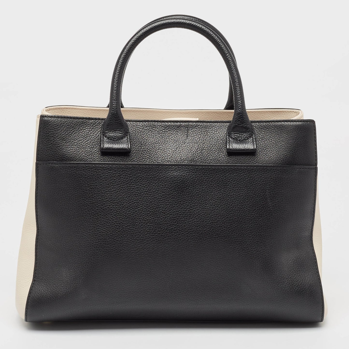 CHANEL Black/Cream Leather Small Neo Executive Shopper Tote