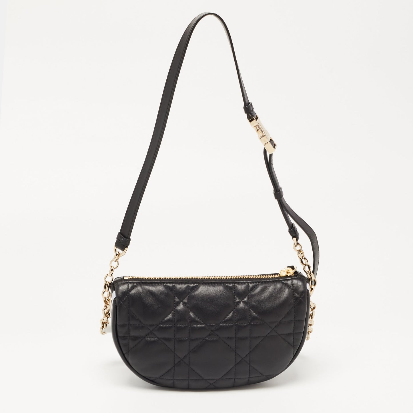 DIOR Black Cannage Leather Small Vibe Hobo