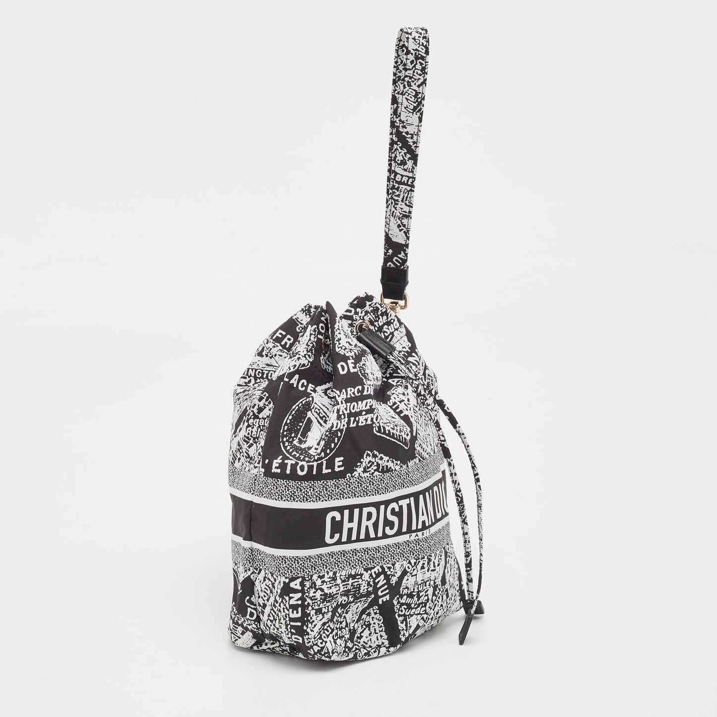 DIOR Black/White Plan De Paris Nylon travel Pouch