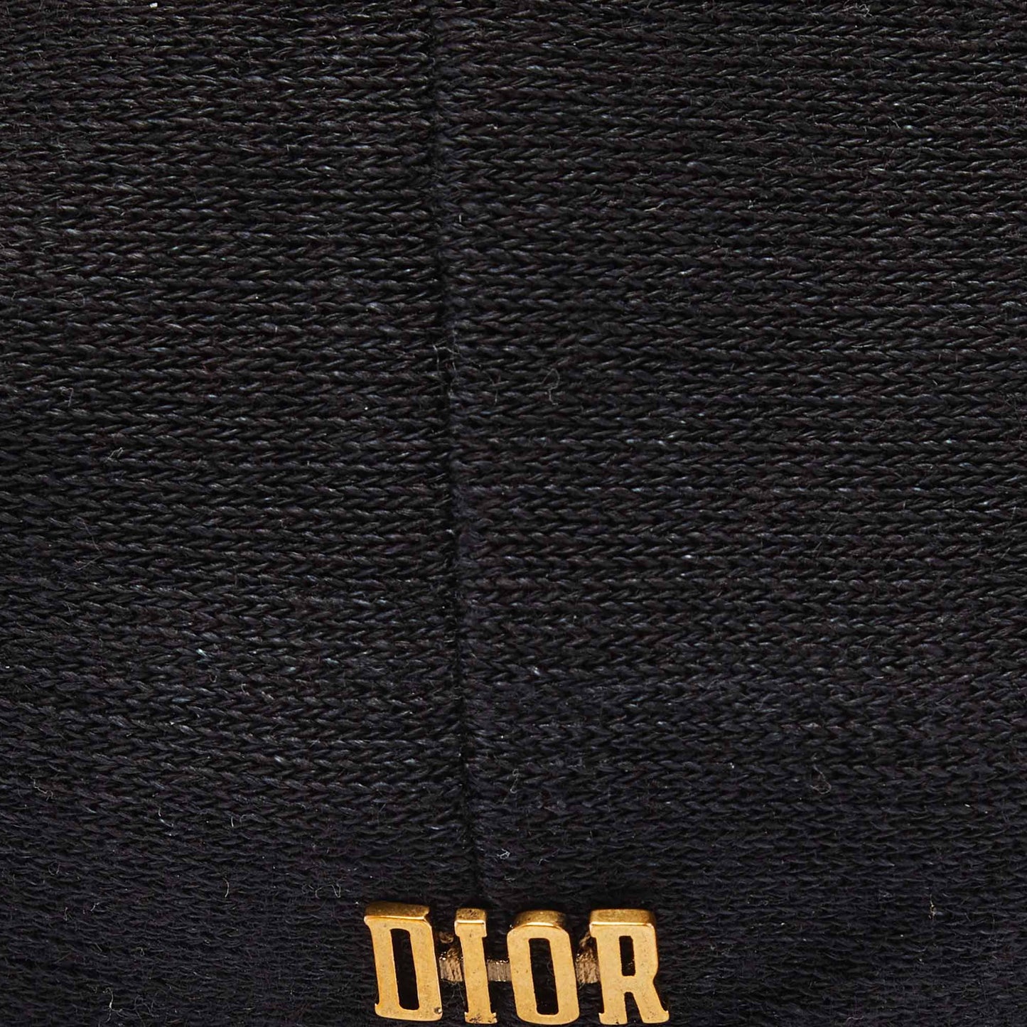 DIOR Black Logo Detail Linen Beret Hat