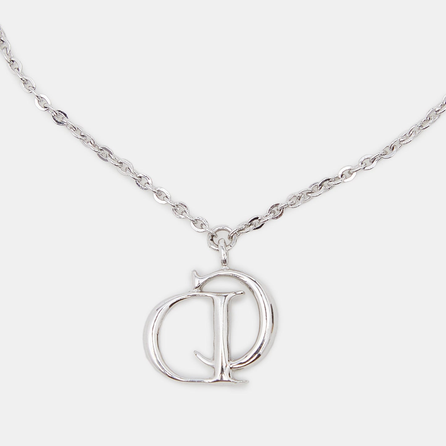 DIOR CD Crystals Silver Tone Charm Bracelet