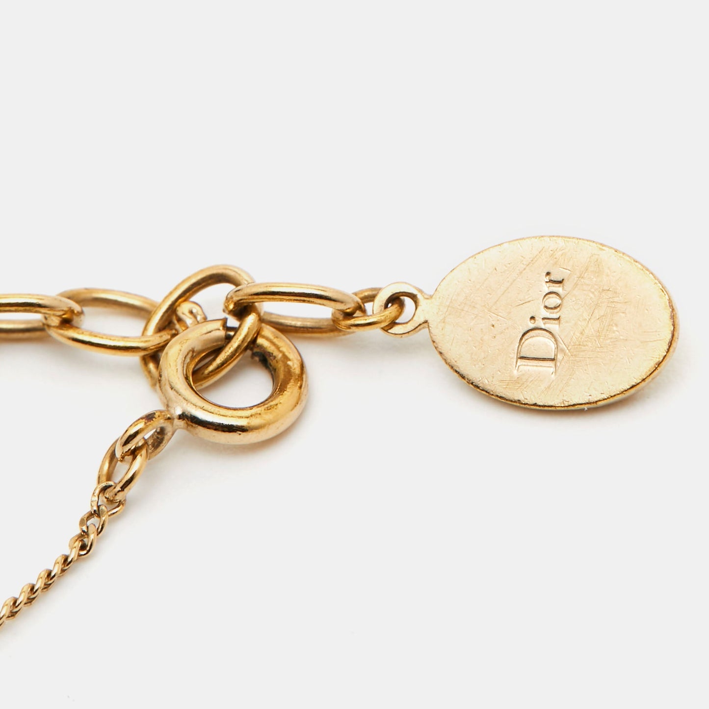 DIOR Mise en Faux Pearl Gold Tone Bracelet