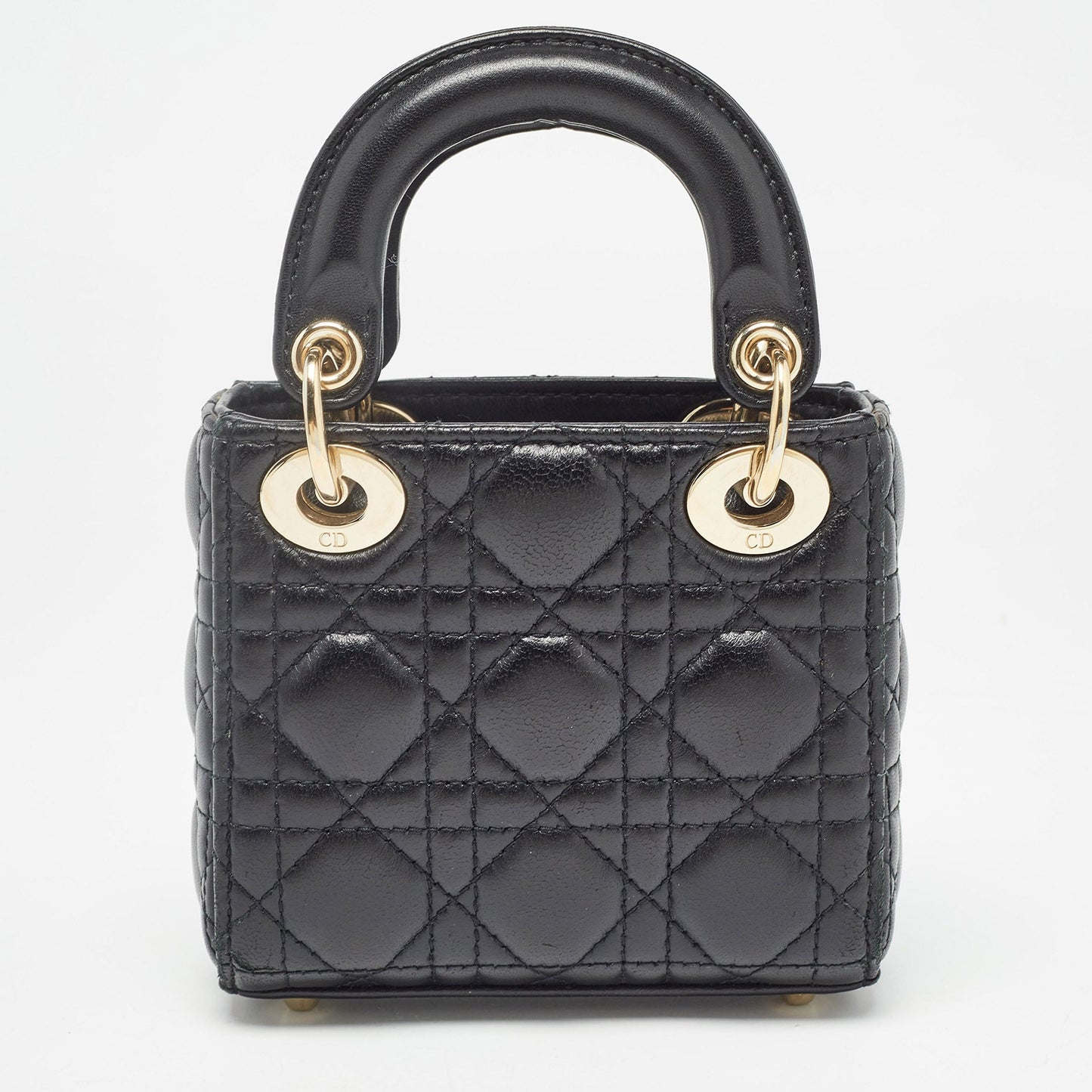 DIOR Black Cannage Leather Micro Lady Tote