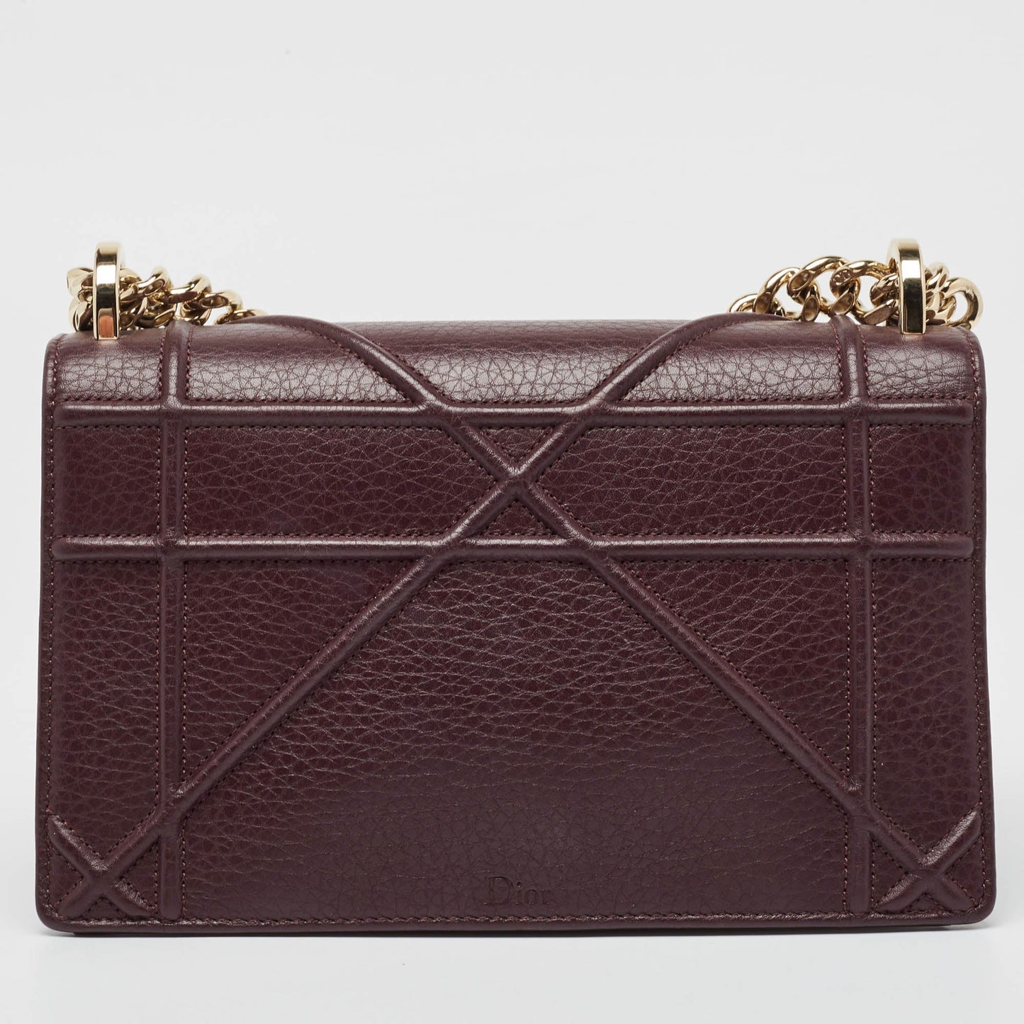 DIOR Burgundy Leather Small ama Shoulder Bag