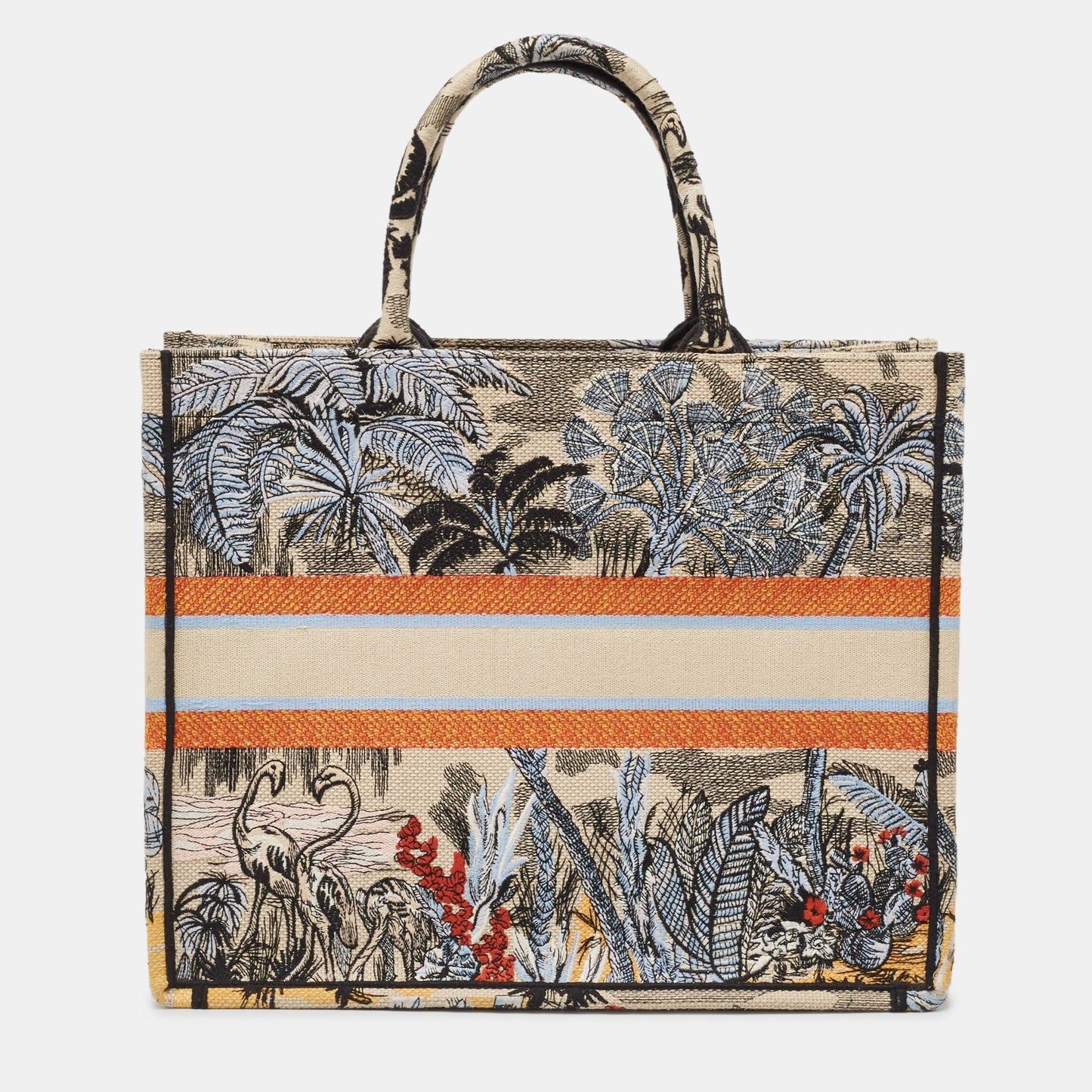 DIOR Multicolor Toile De Jouy Tropicalia Embroidered Canvas Large Book Tote