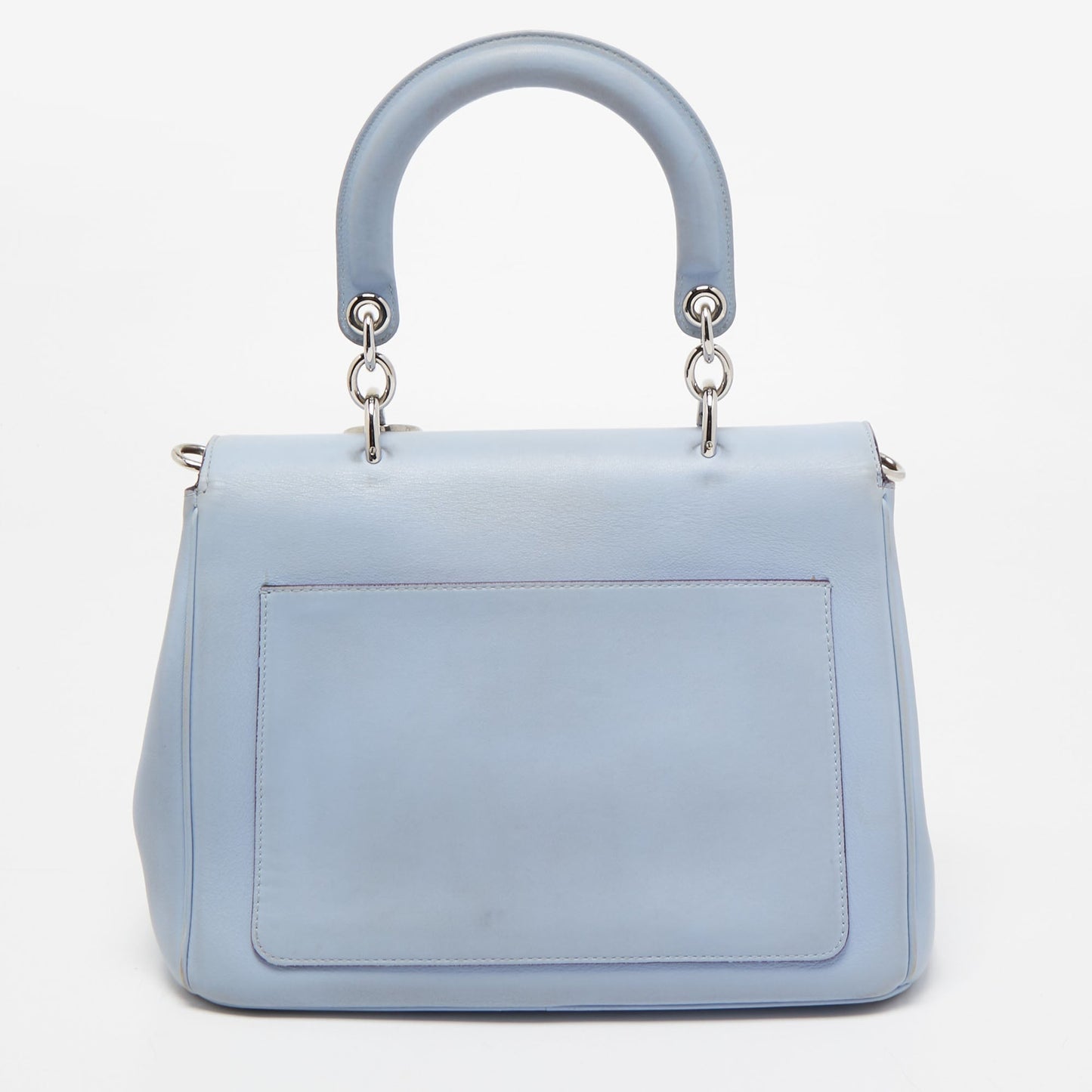 DIOR Blue Leather Small Be Flap Top Handle Bag