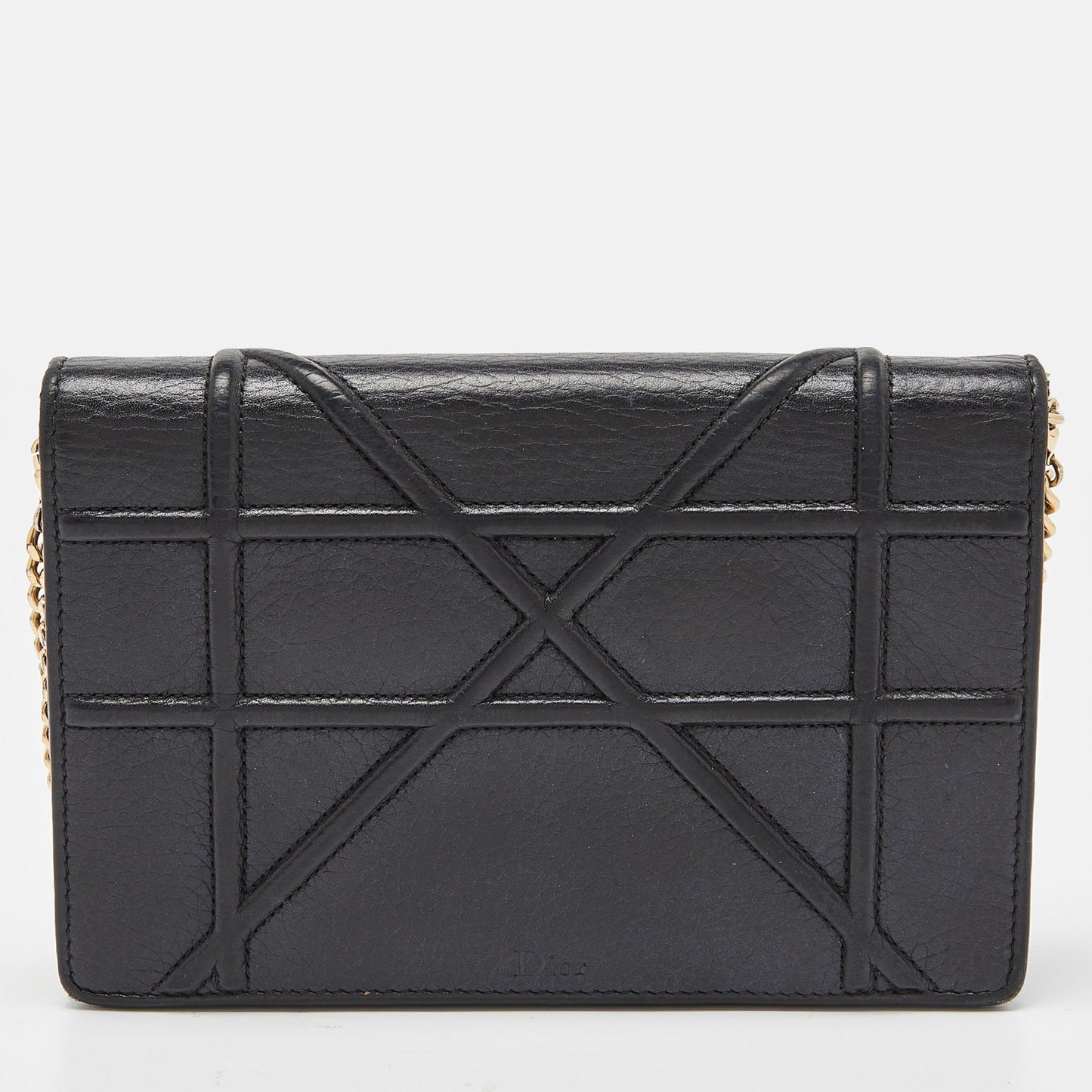 DIOR Black Leather ama Wallet on Chain