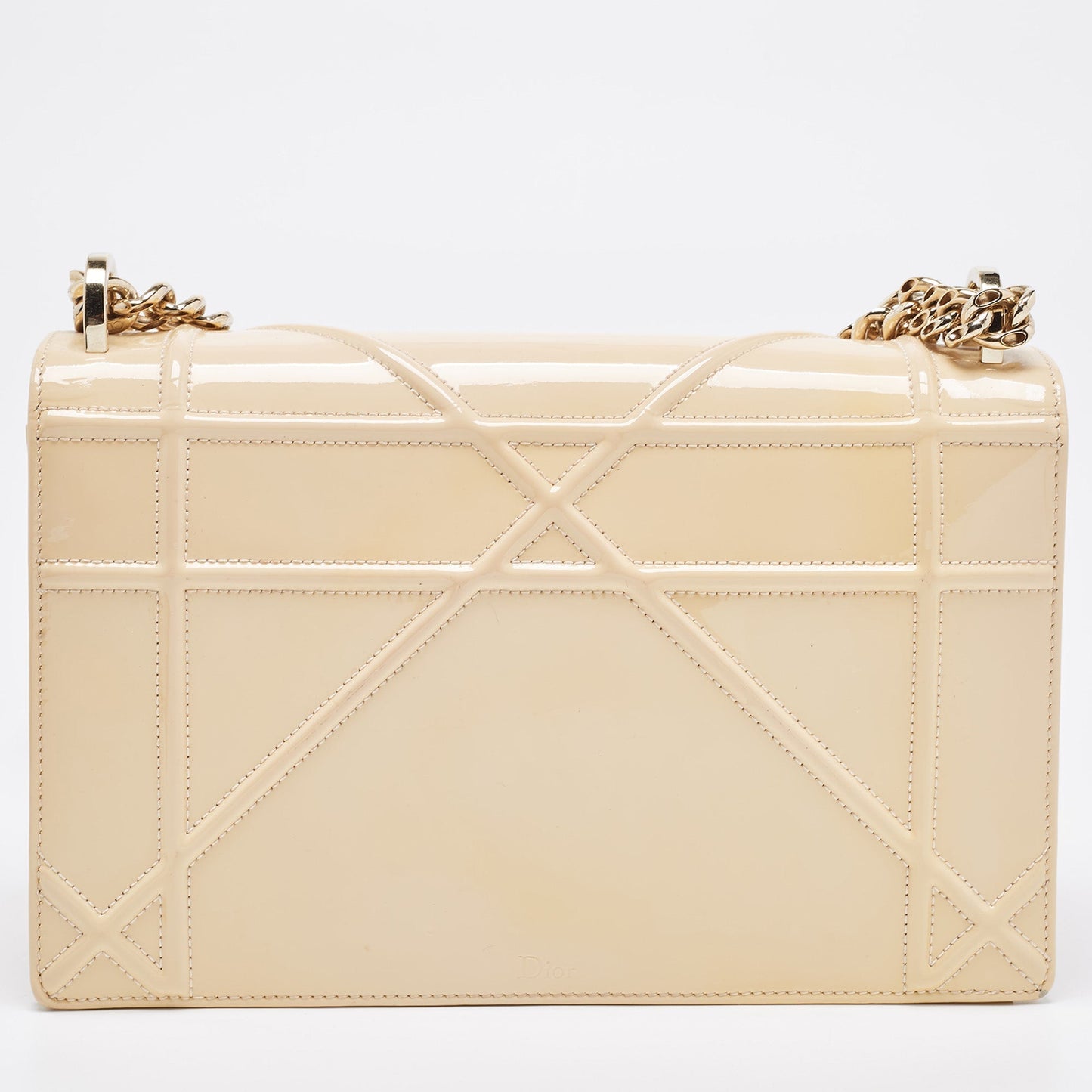 DIOR Beige Patent Leather Medium ama Shoulder Bag