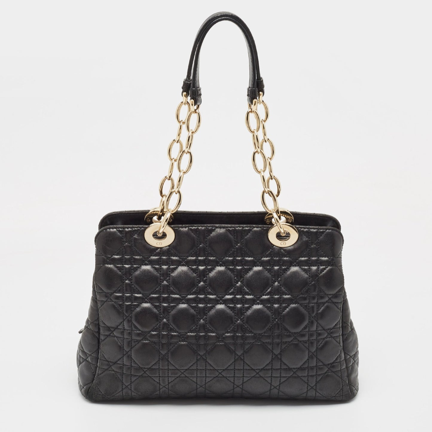 DIOR Black Cannage Leather Soft Lady Satchel