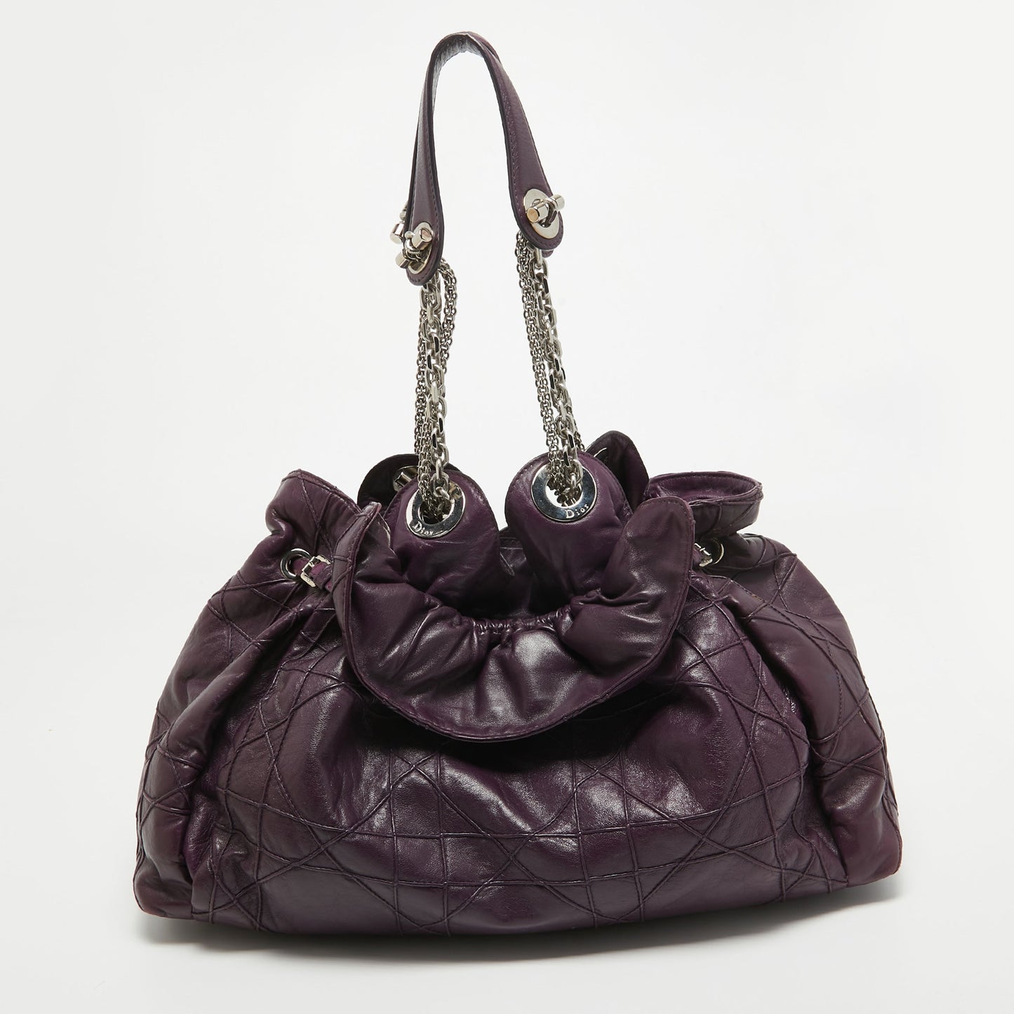 DIOR Purple Cannage Leather Le Trente Shoulder Bag