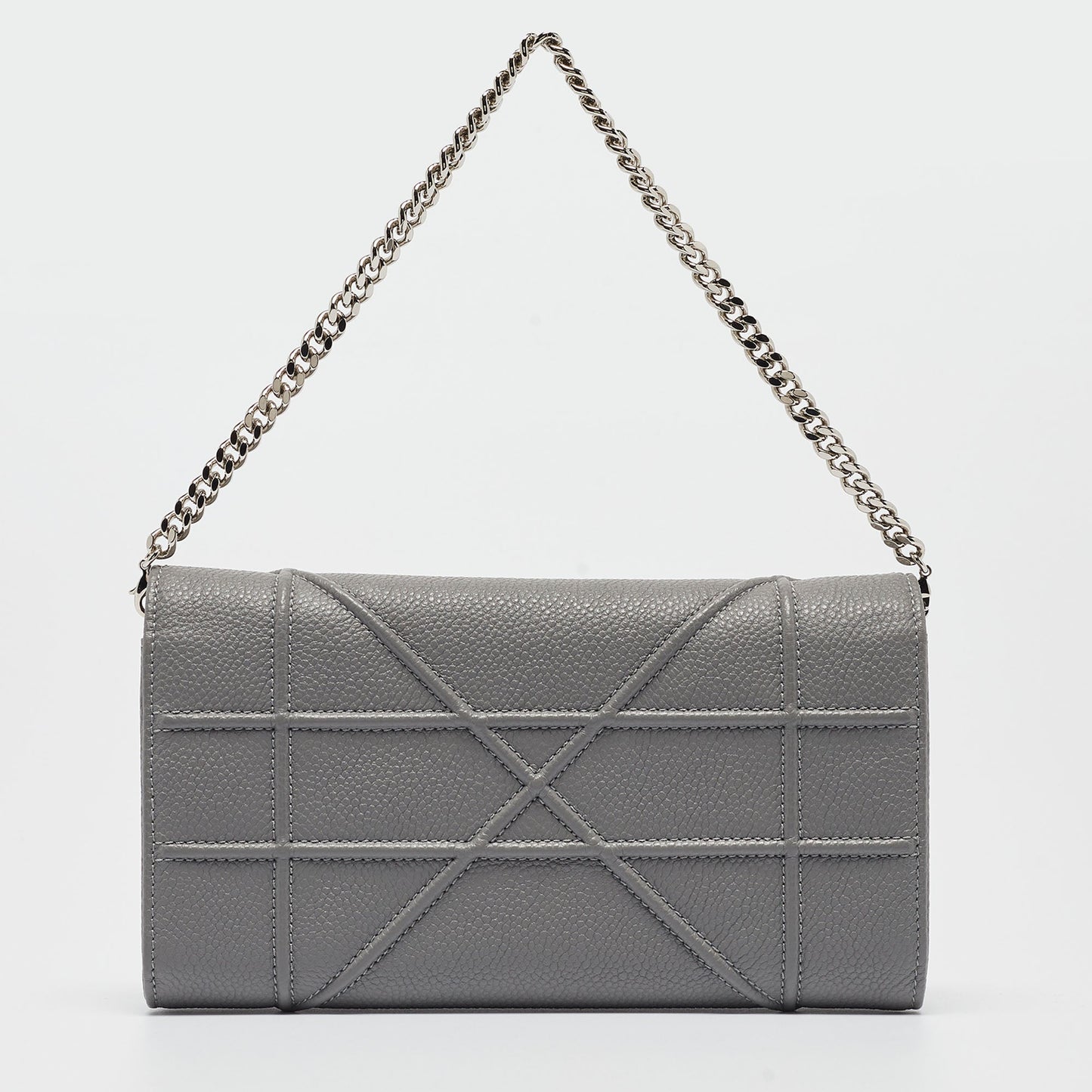 DIOR Grey Leather ama Wallet on Chain