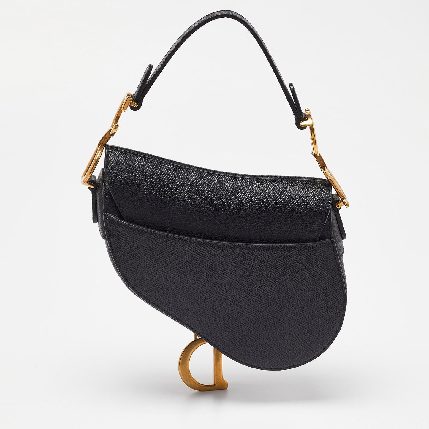DIOR Black Leather Mini Saddle Bag