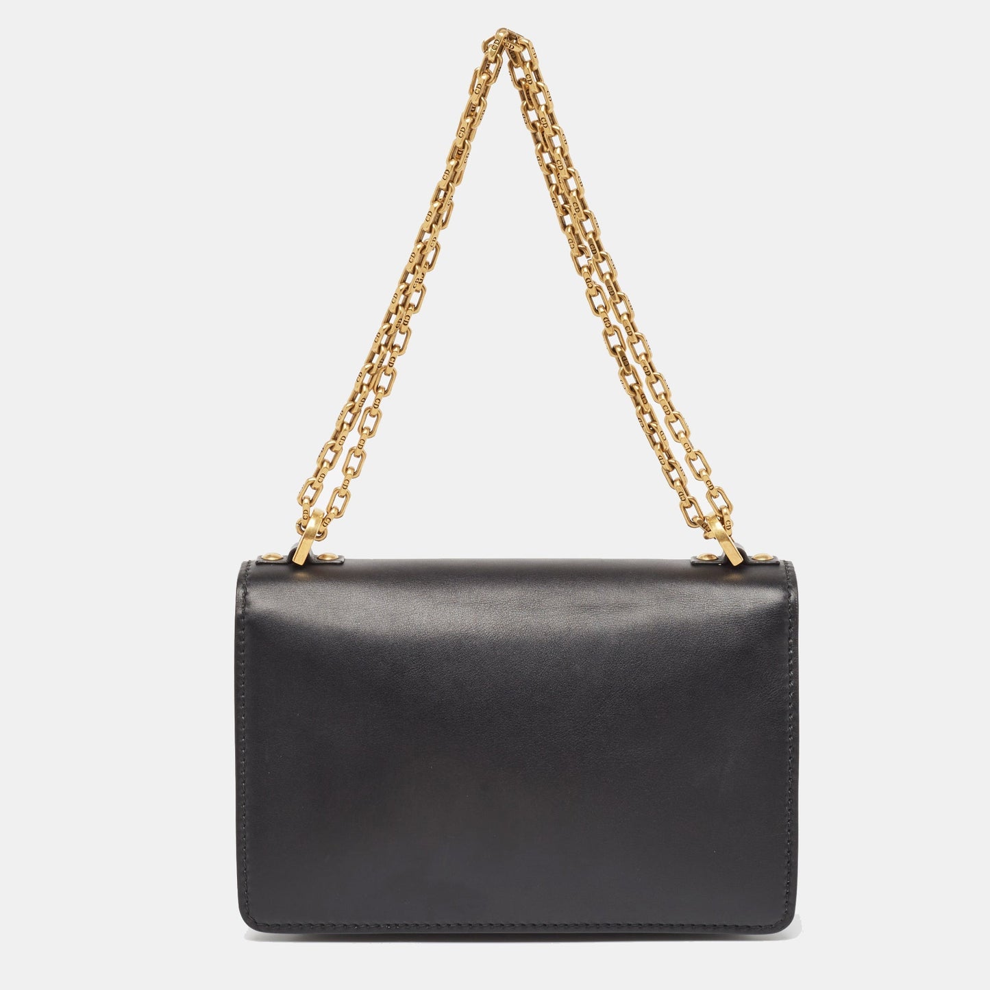 DIOR Black Leather J'A Flap Shoulder Bag