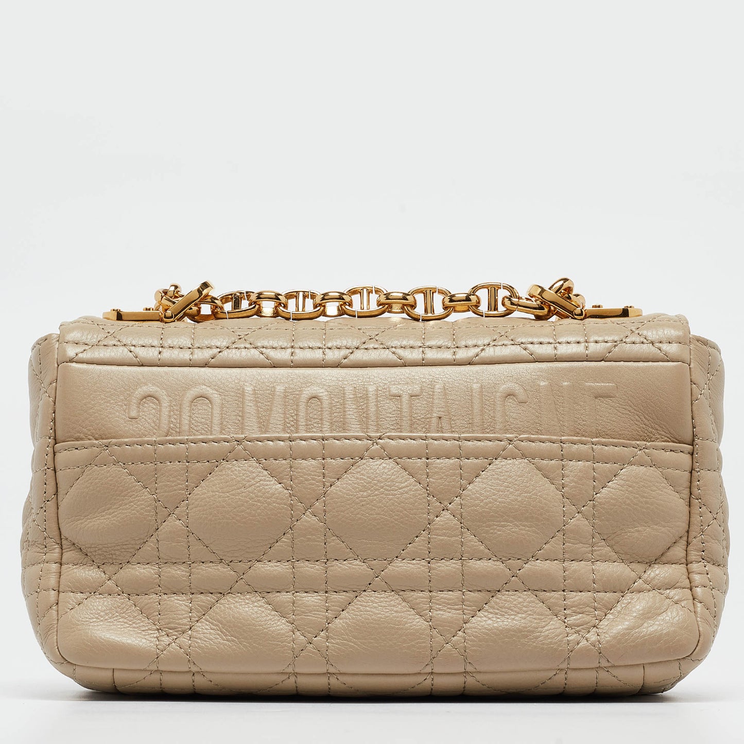 DIOR Light Beige Cannage Leather Small Caro Shoulder Bag