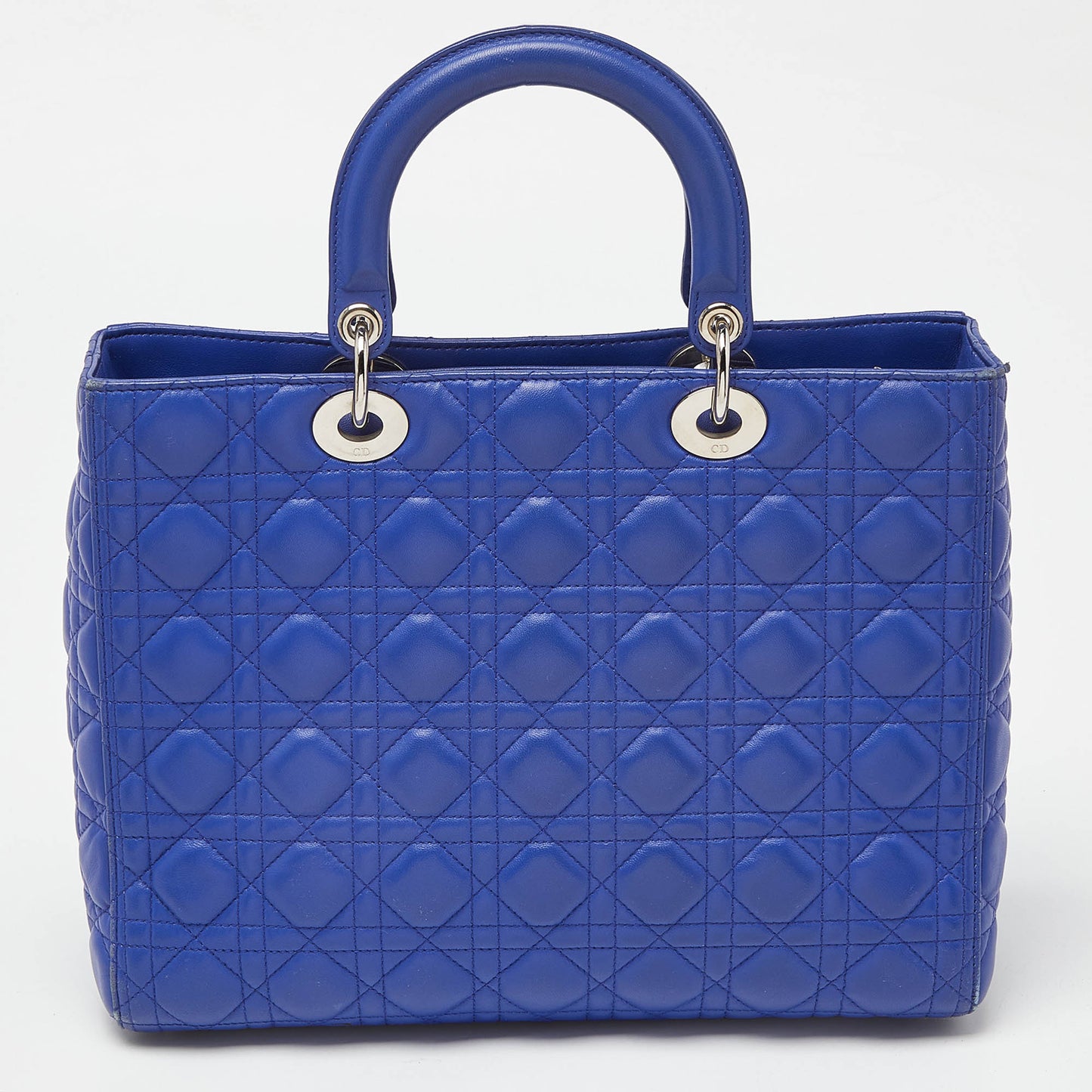 DIOR Blue Cannage Leather Large Lady Tote