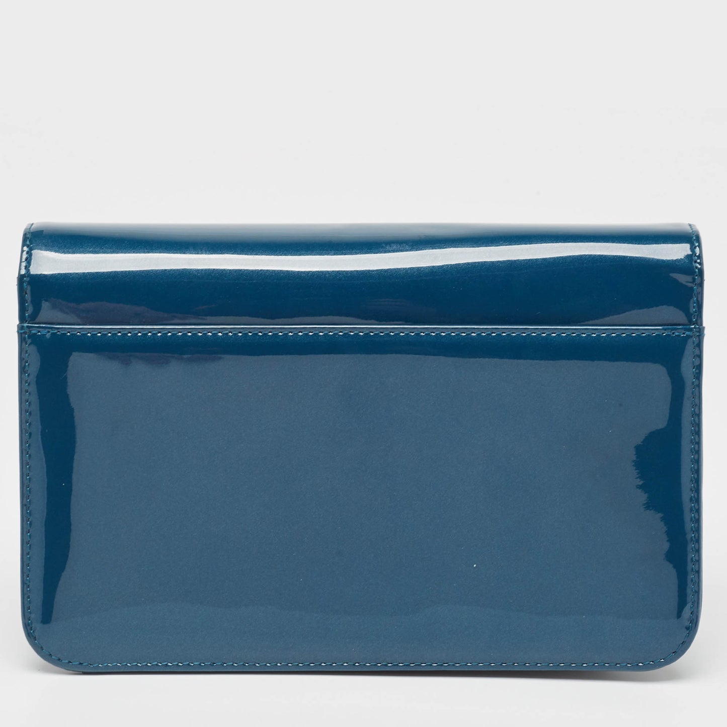 DIOR Dark Blue Patent Leather Miss Promenade Wallet on Chain