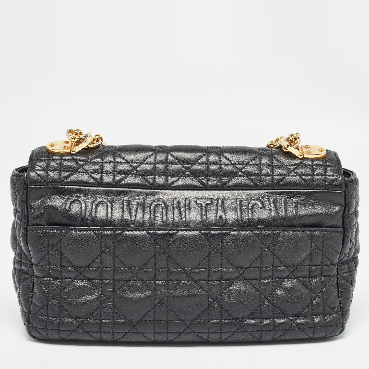 DIOR Black Cannage Leather Medium Caro Shoulder Bag