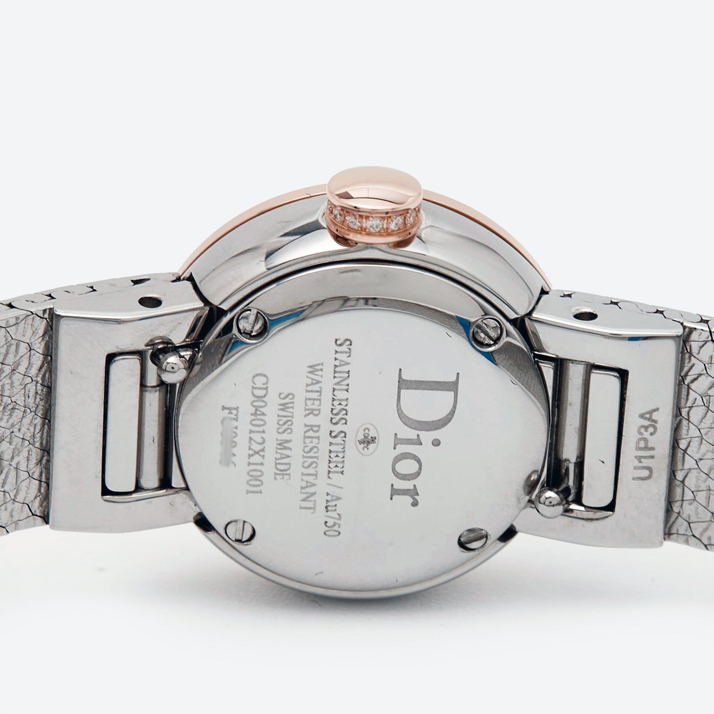 DIOR Red 18k Rose Gold Stainless Steel Diamonds La De CD04012X1001 Women's Wristwatch 19 mm