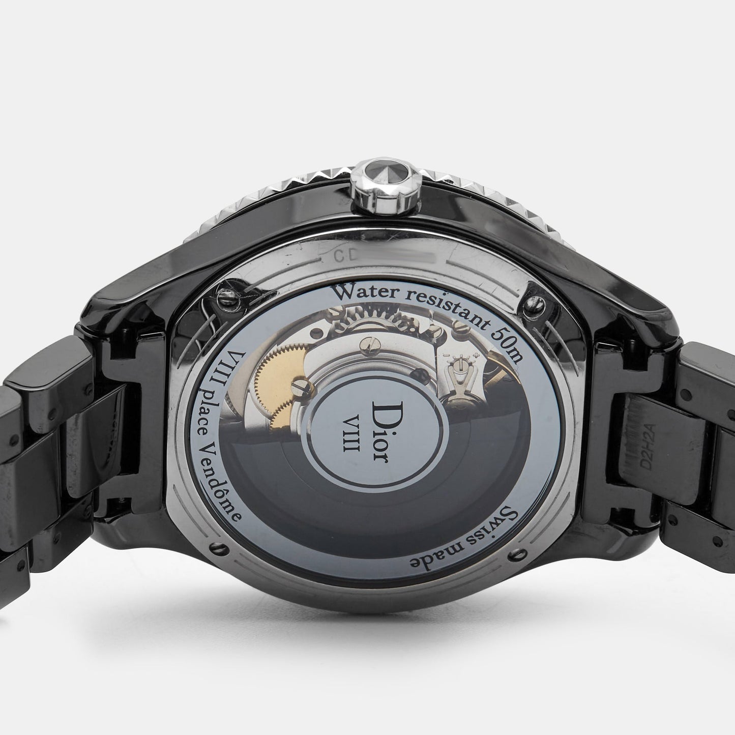 DIOR Black Diamond Ceramic Stainless Steel VIII CD1245E0C002 Women's Wristwatch 38 mm