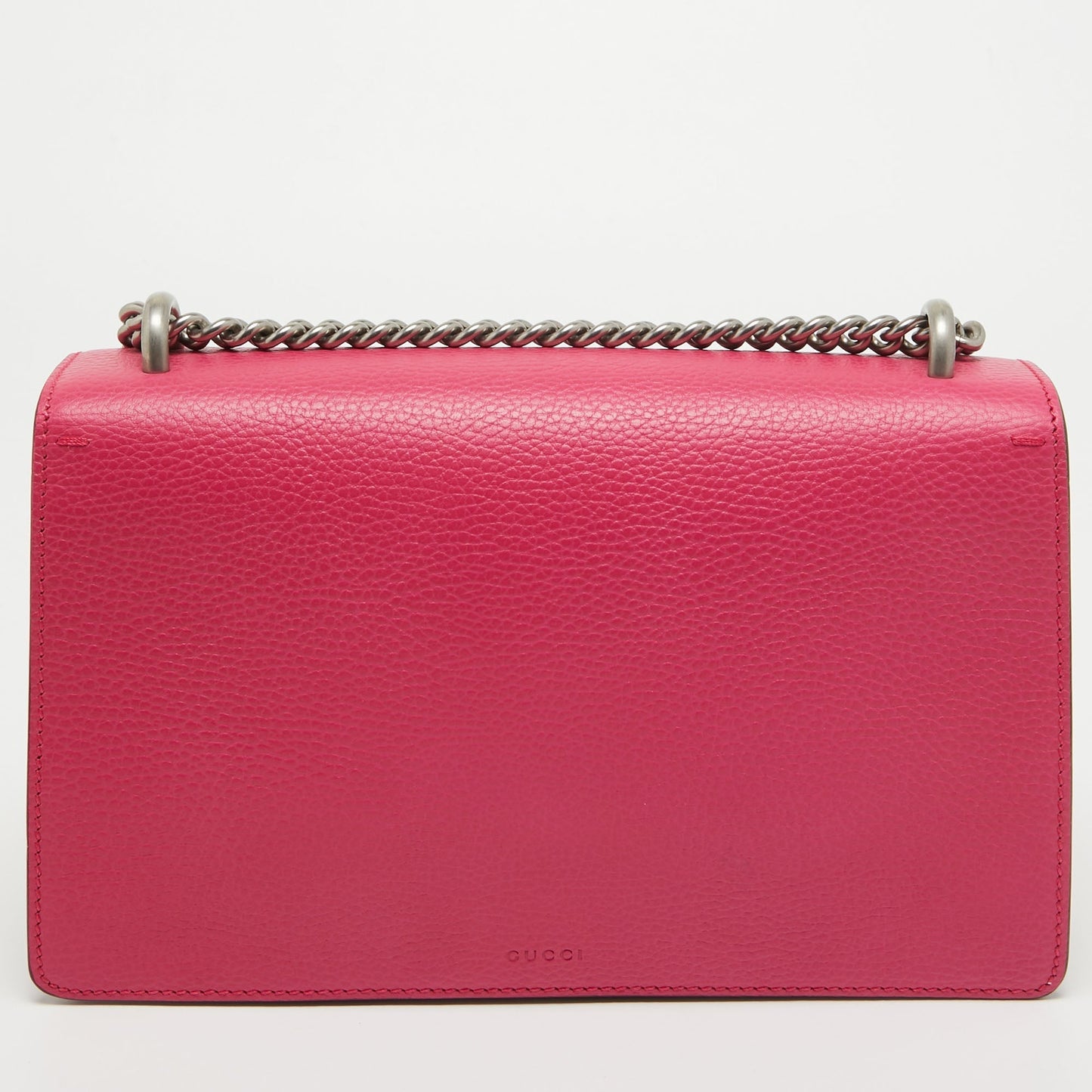 GUCCI Magenta Leather Small fy Pearl Embellished Dionysus Shoulder Bag