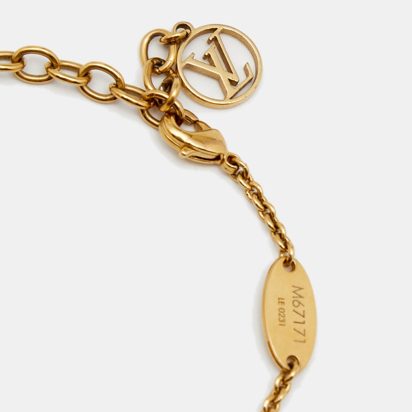 Louis Vuitton LV & Me Letter N Gold Tone Bracelet